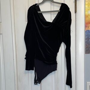 Express Black Velvet Bodysuit